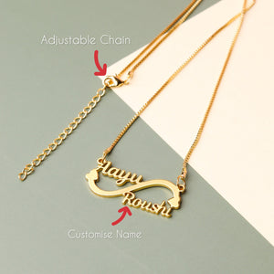 Gold Plated Couple Infinity Necklace