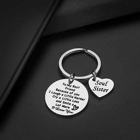 Thank You Gift To Best Friend Soul Sister Keychain Friendship Gifts