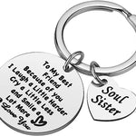Thank You Gift To Best Friend Soul Sister Keychain Friendship Gifts
