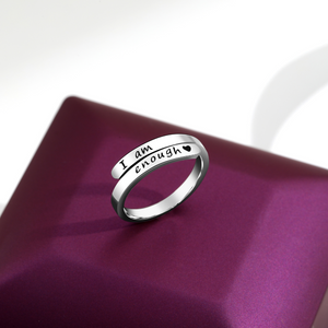 Silver Plated 'I am enough ring'