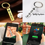 Custom Scannable Spotify Code Music Keychain Engraved Song Key Ring Sliver