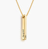 Personalized Vertical 3D Pillar Bar Necklace