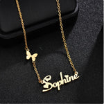 Name Necklace With Butterfly | Custom Name Necklace
