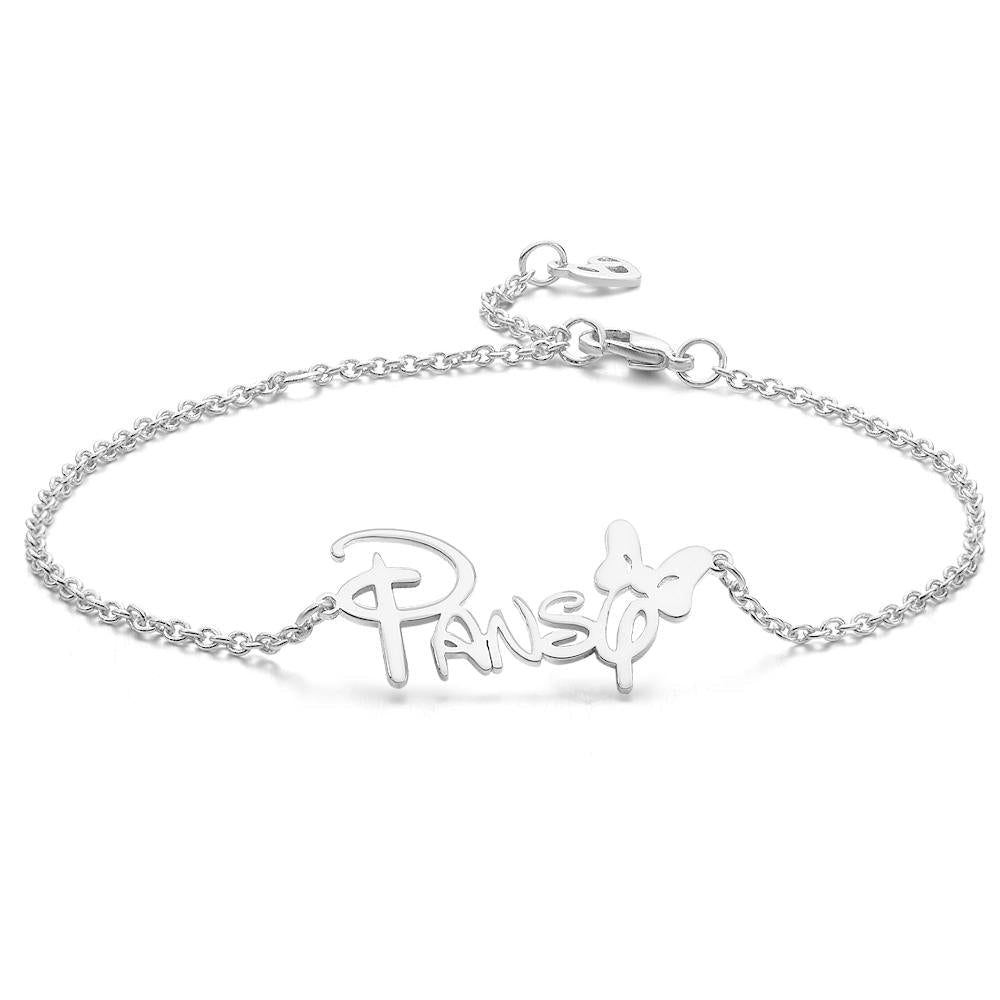 Butterfly Ankle Bracelet with name