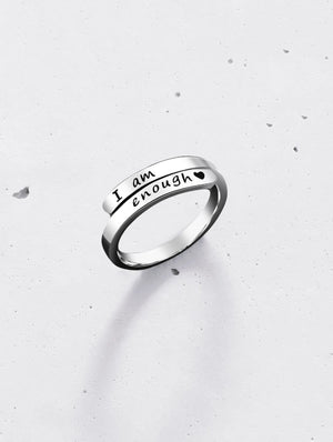 Silver Plated 'I am enough ring'