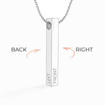 Personalized Vertical 3D Pillar Bar Necklace