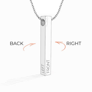 Personalized Vertical 3D Pillar Bar Necklace