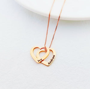 Custom Heart Charm Name Necklace