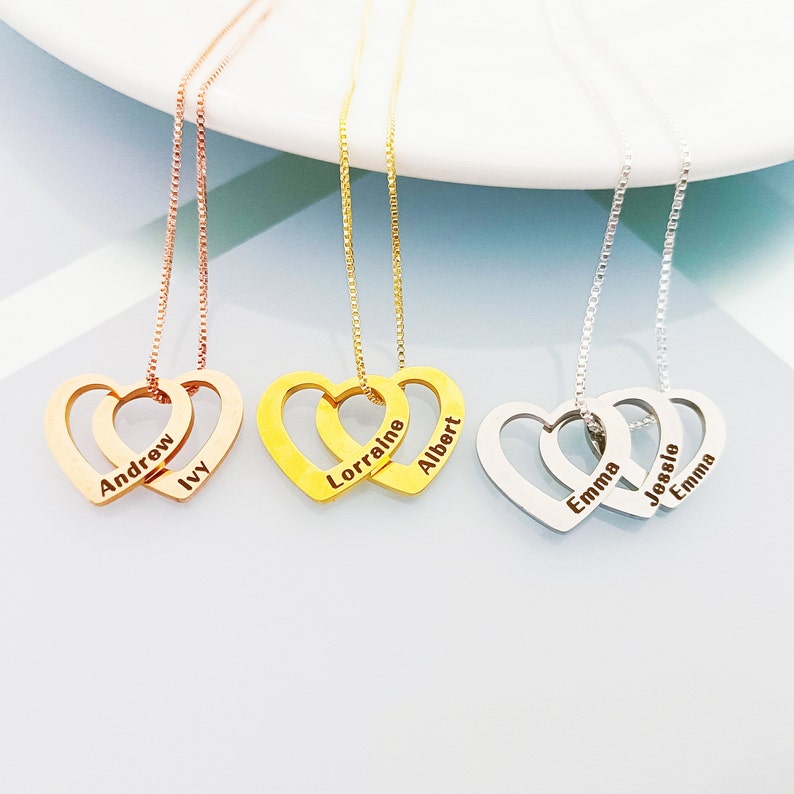 Custom Heart Charm Name Necklace