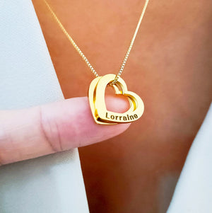 Custom Heart Charm Name Necklace